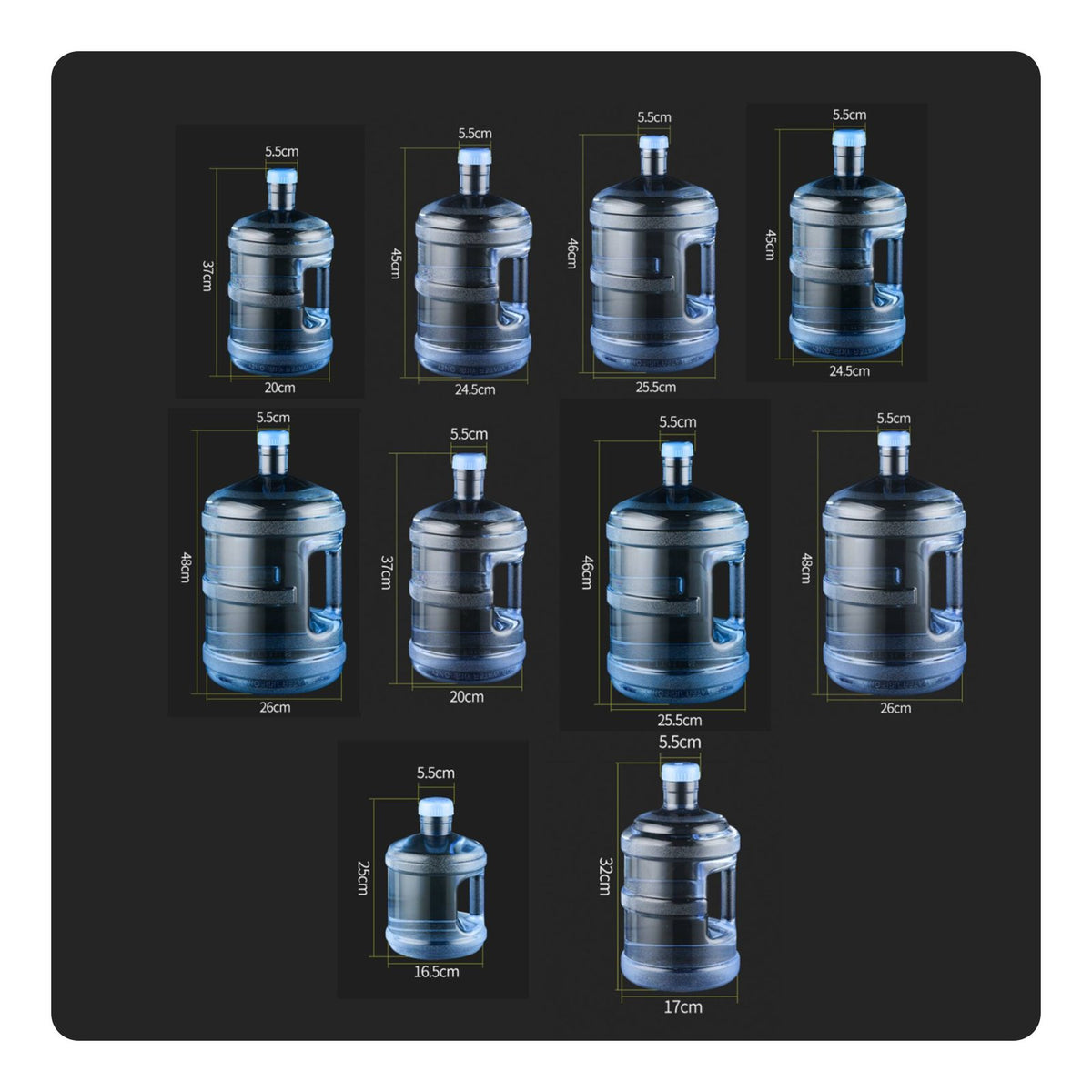 Water Dispenser Bottle Leak-Resistant PC Plastic Water Container Odorless