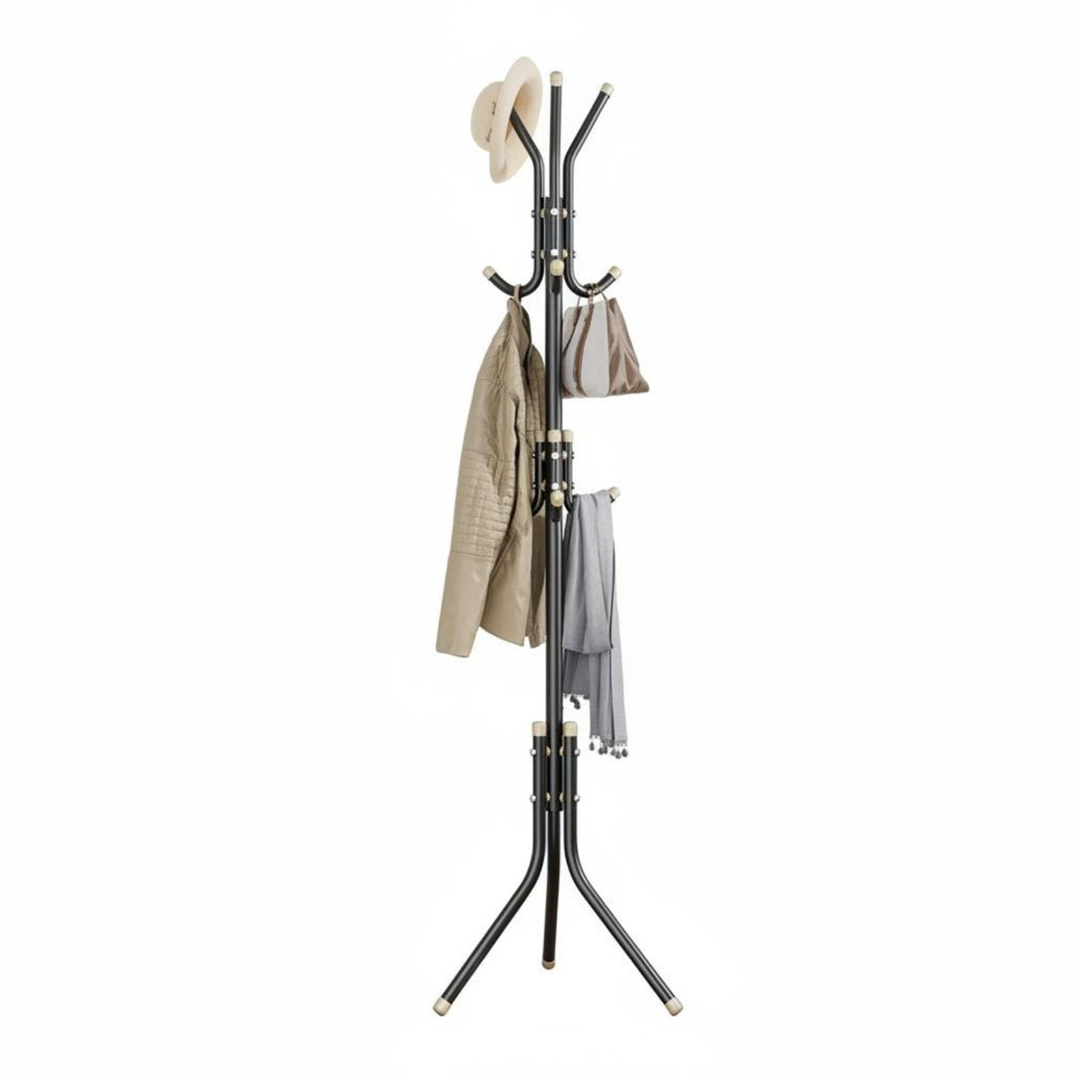 Freestanding Multihanger Rack Stable Base Garment Stand Easy Assembly for Renters