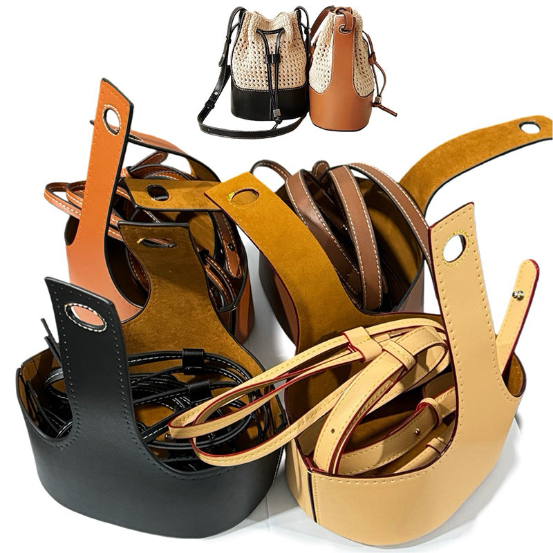 Wholesale Luo Family Bucket Bag Leather Craft Accessories with 3D Flannel Lining and Premium Straps