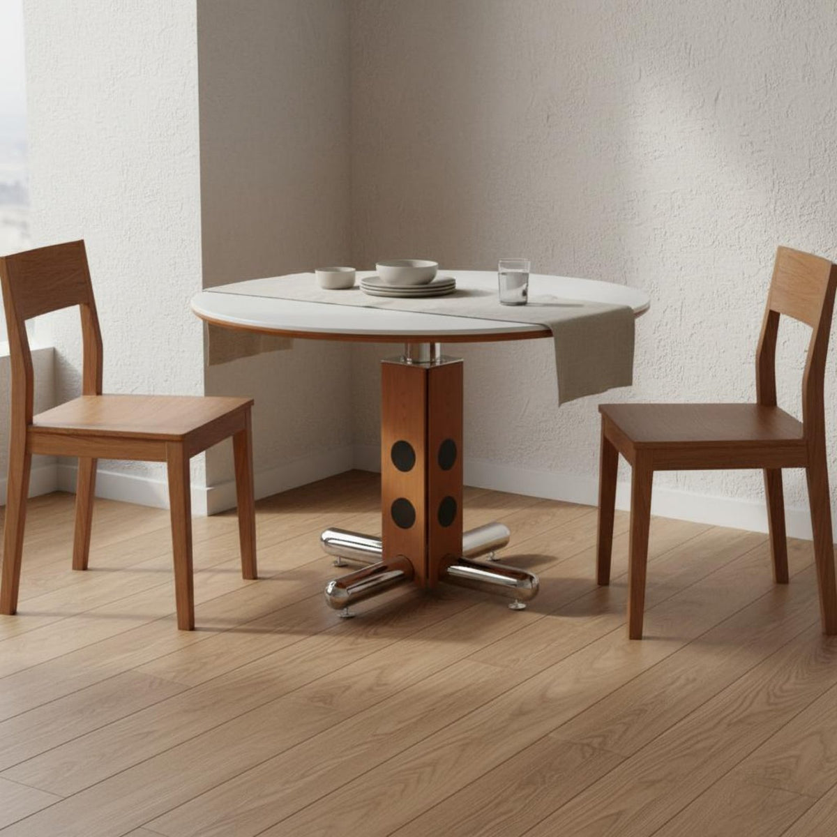 Sintered Stone Dining Table Scratch-Resistant Round Dining Table Home Furniture Space-Saving for Cafe