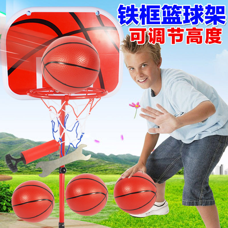 Adjustable Kids Basketball Hoop Set with 2 Hoops for Indoor Play, Educational Toy for Boys 3-8 Years Old