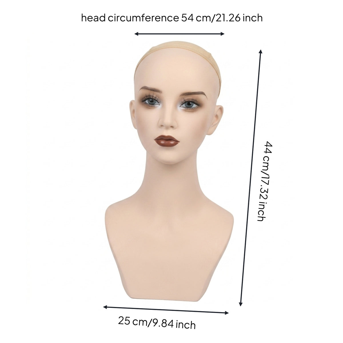 Flat Base PVC Hairpiece Display Head Hairpiece Display Form Mannequin Head with Shoulders