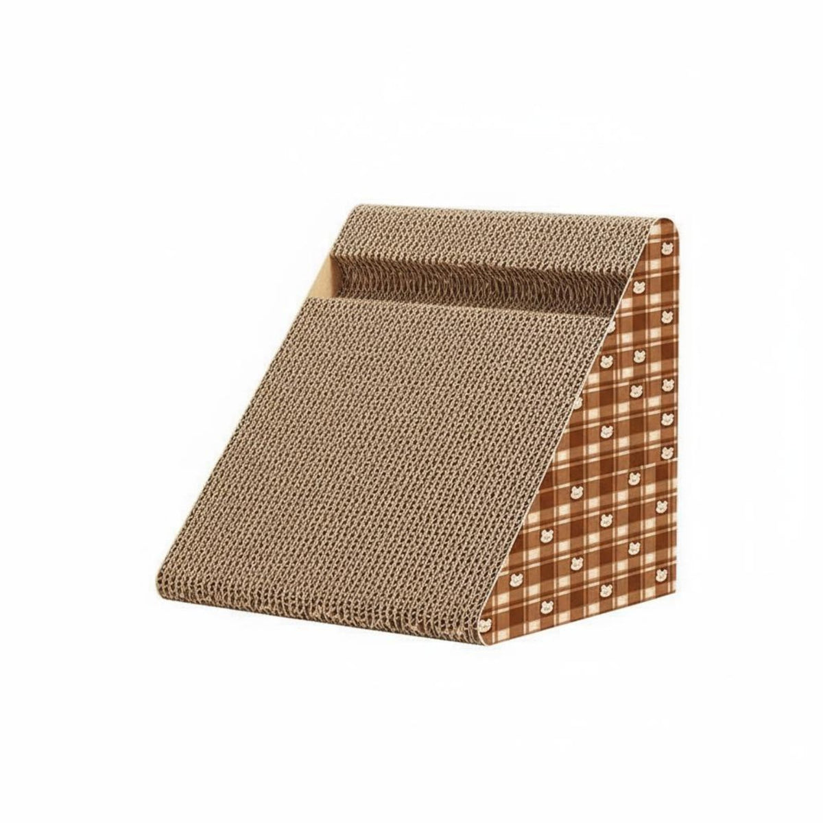 Long-Lasting Corrugated Paper Vertical Cat Scratching Post Protects Furniture Triangular Cat Scratcher Lounge Ergonomic 120° Angle Pet Supply for Indoor