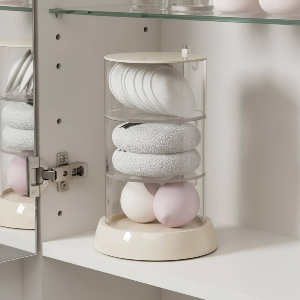 Acrylic Mirror Cabinet Organizer Space Saving Clear Acrylic Organizer Clear Design Lipstick Storage Rack for Women, Dressing Table, Drawer