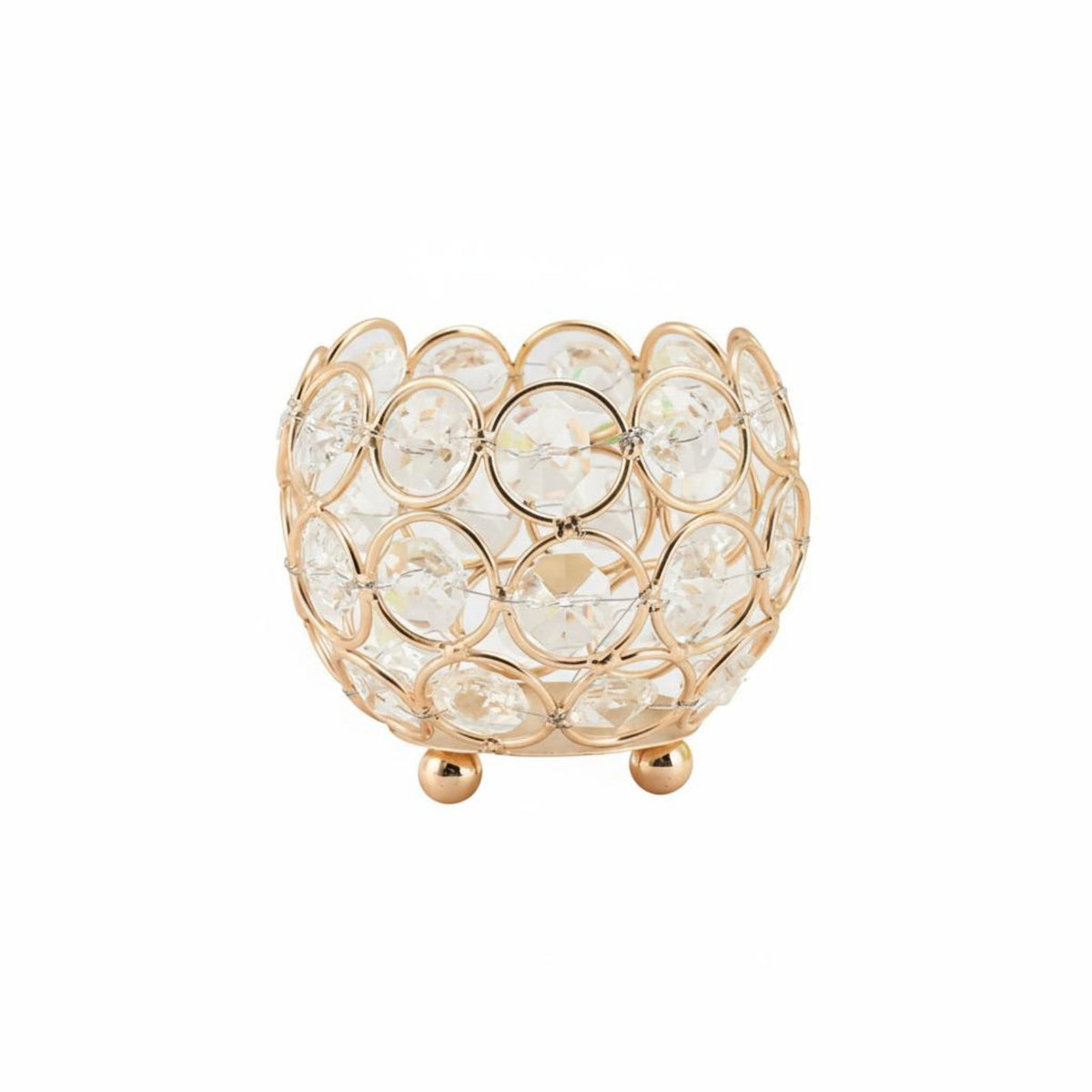 Crystal Ball Candle Holder Atmospheric Crystal Bowl Candle Holder for Party