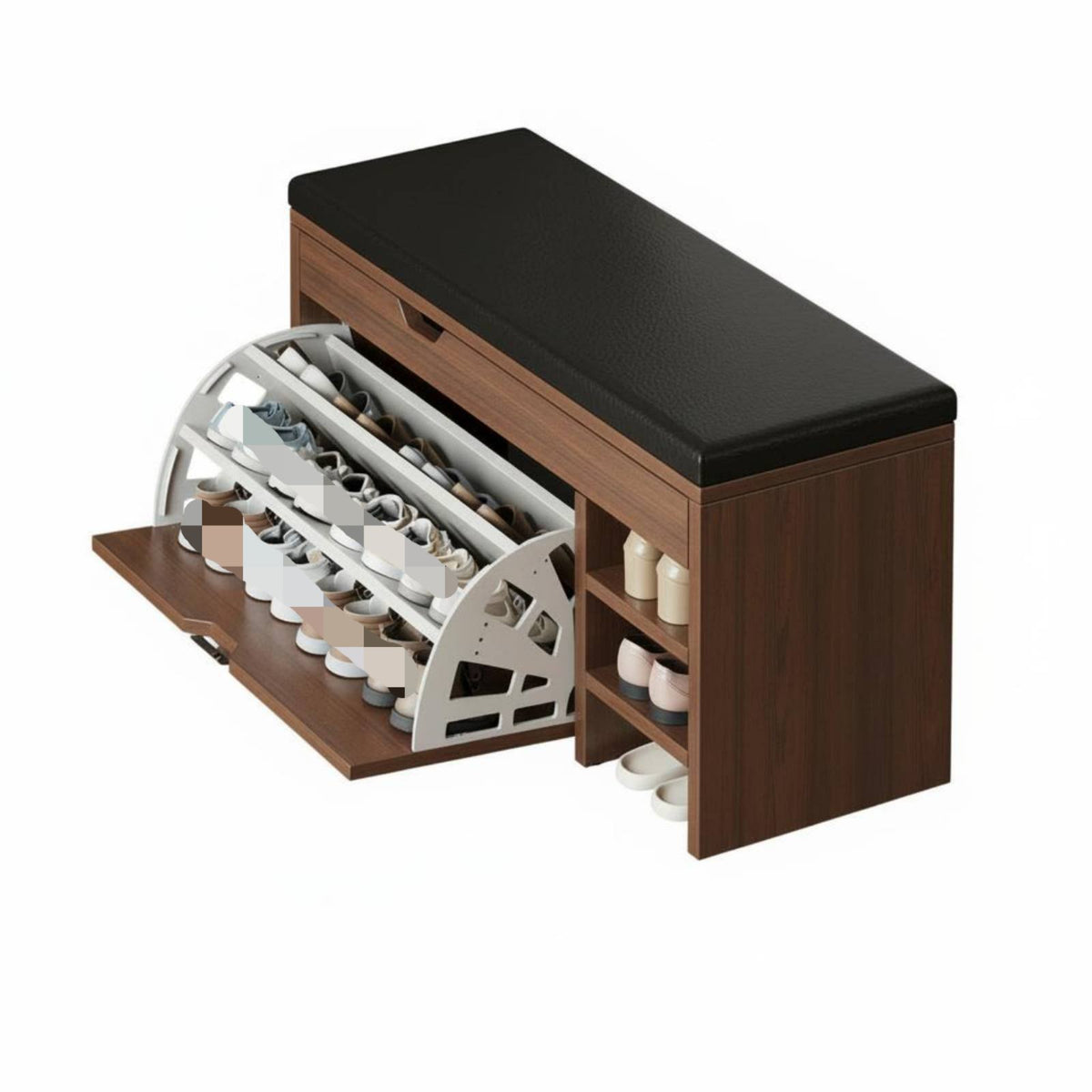 Padded Shoe Storage Bench Large Capacity Cushisingled Shoe Storage Bench