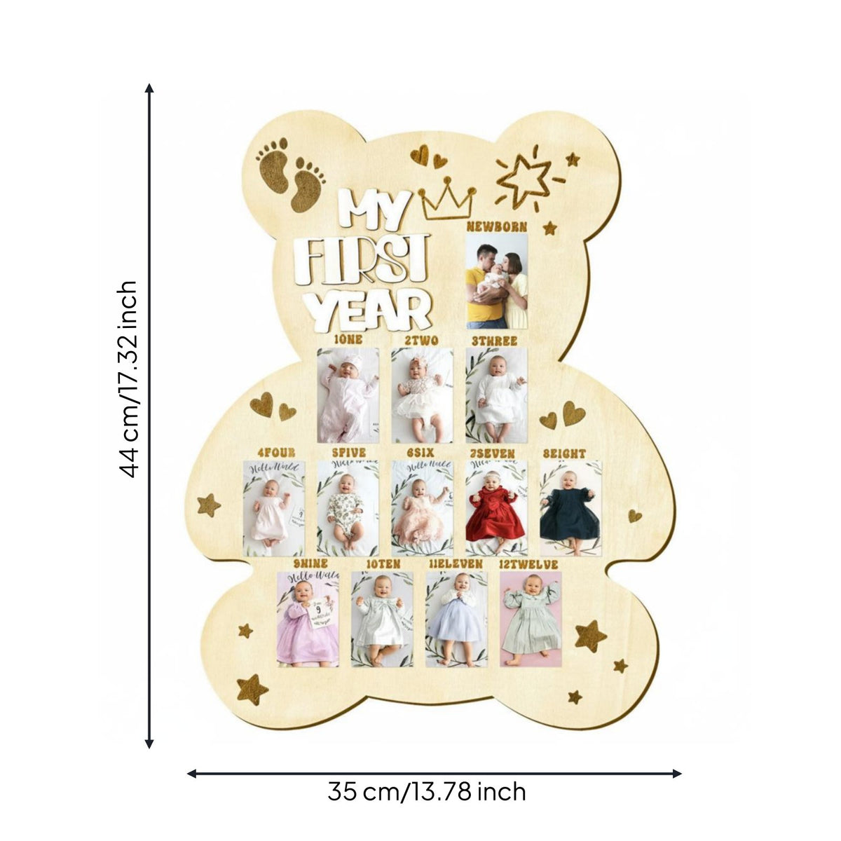 Baby Initial Year Photo Frame 1st Birthday Decoration for Newborns