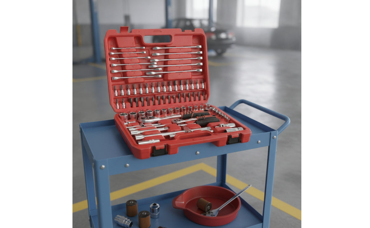 Mechanics Tool Set Vanadium Steel Mechanics Tool Set with 72-Gear Tools for Home Mechanics, Vehicle Owners, Garage, Workshop, Roadside Emergency