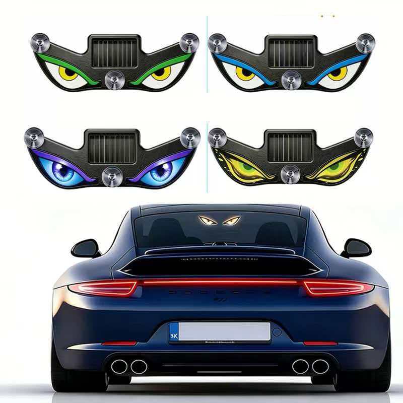 Solar Powered LED Car Demon Eye Light Dynamic Eye Warning Light for Vehicles
