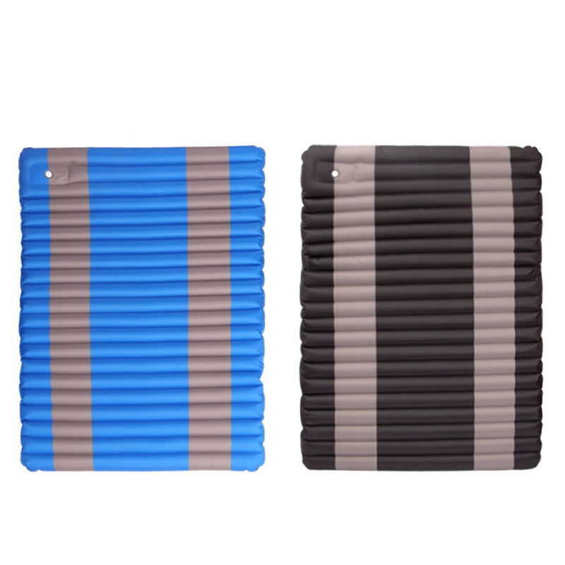 Double Person Foot Pump Inflatable Sleeping Pad for Tent, Water and Land Use, Built-in Air Pump, Portable and Waterproof