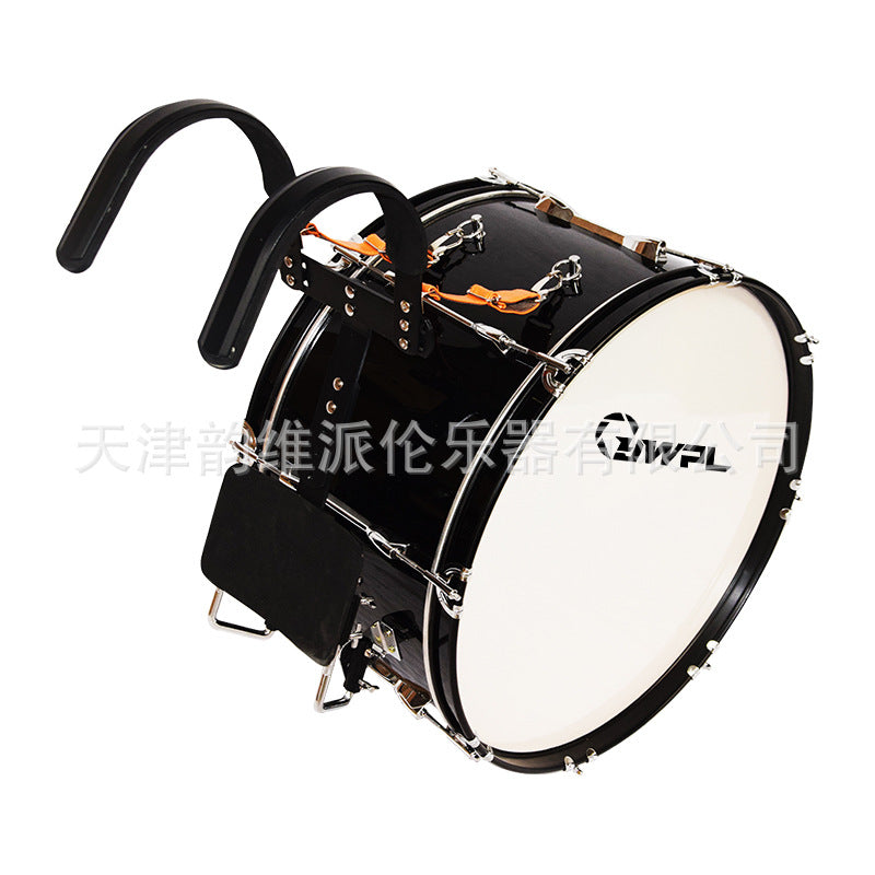 YWPL Marching Bass Drum with Carrier, Percussion Instrument, Black