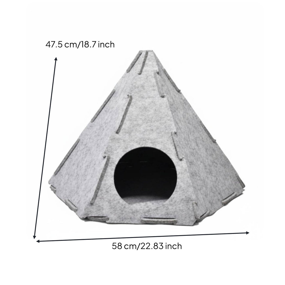 Pyramid Feline Hideaway Detachable Cat House Lightweight Foldable Pet Tent for Kittens