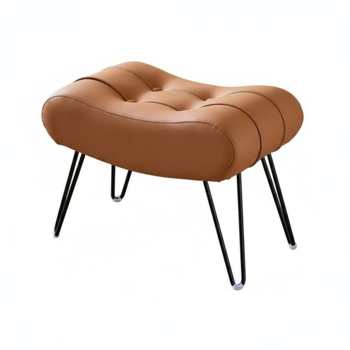 Tufted CumulusShaped Stool Light Luxury Aesthetic Arched Ribbed Ottoman