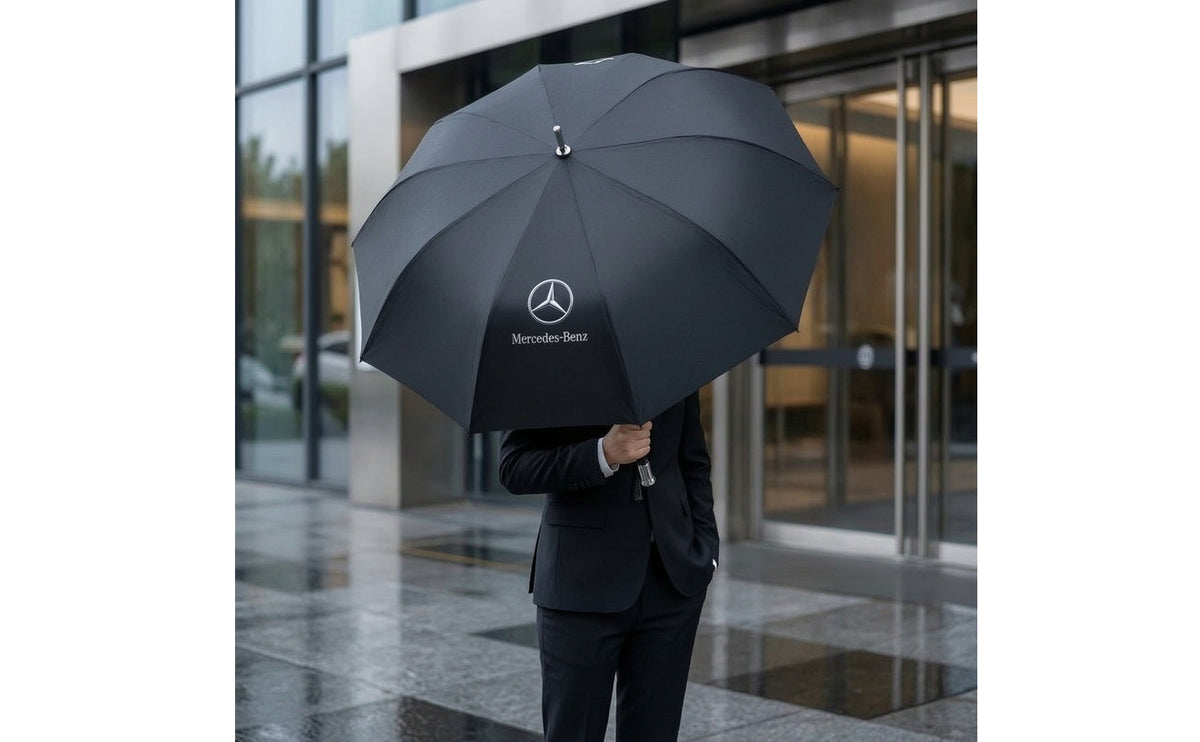 Manual Open Straight Shaft Umbrella Sleek Umbrella with Shoulder Strap Waterproof Long-Lasting for Commuters