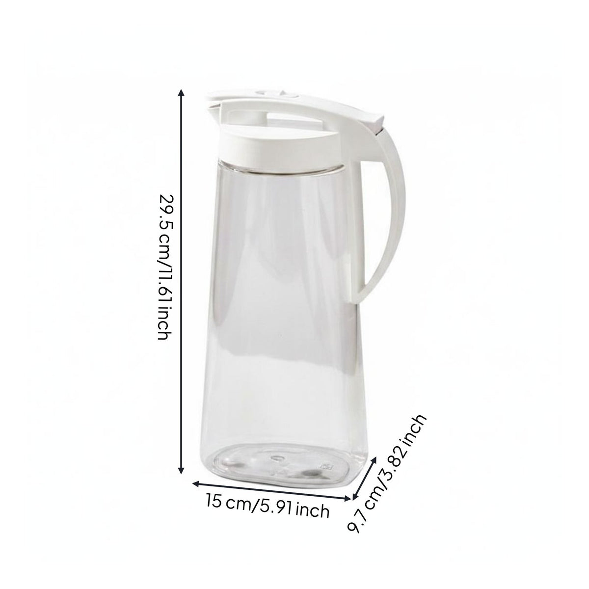 Cold Water Pitcher Transparent Water Jug with Handle 2.1 L Capacity