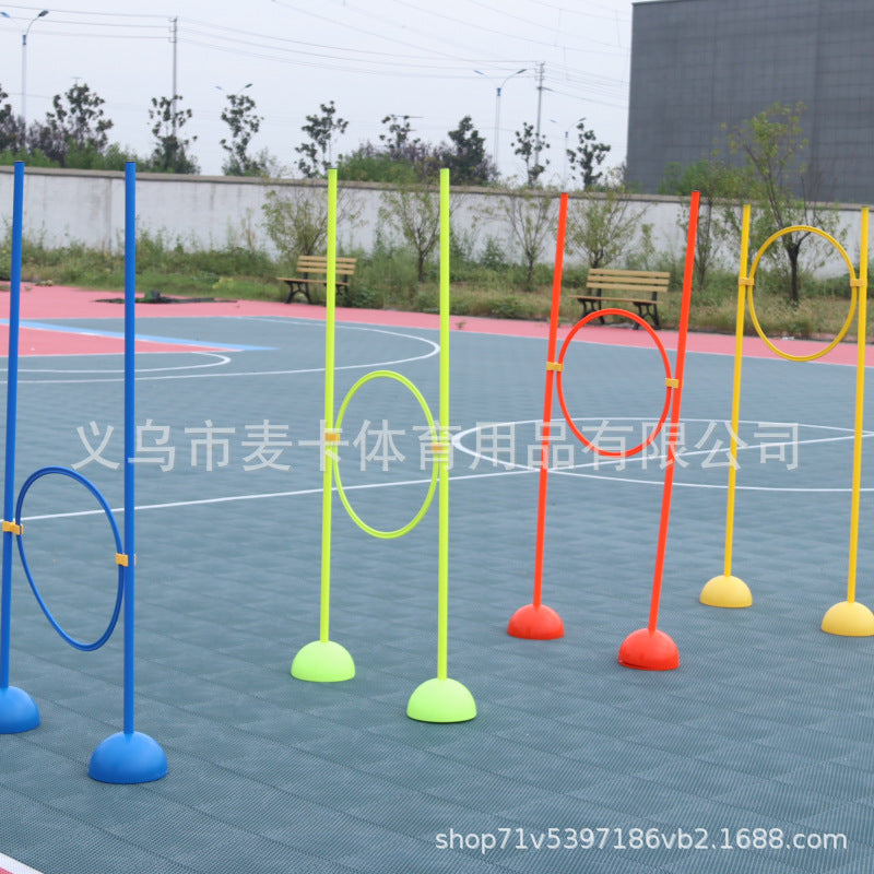 Agility Training Set with Poles, Rings, and Water-Filled Bases for Soccer & Sports Drills