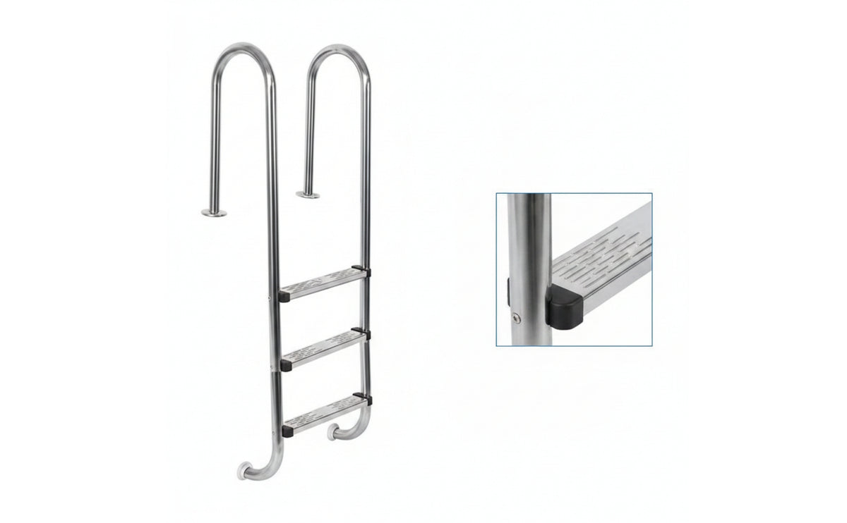 Bolt-on Above-Ground Pool Ladder Stable Ladder with Textured Steps Long-Lasting Safe for Swim Clubs