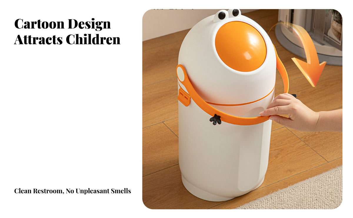 Trash Bin with Handle Sturdy Trash Can with Handles Portable Wastebasket for Bedroom