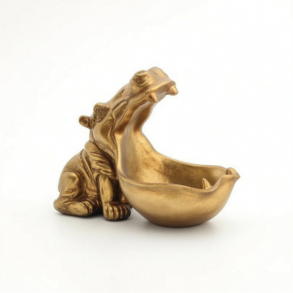 Hippo Figurine with Bowl Unique Candy Dish Eye-Catching for Console Table