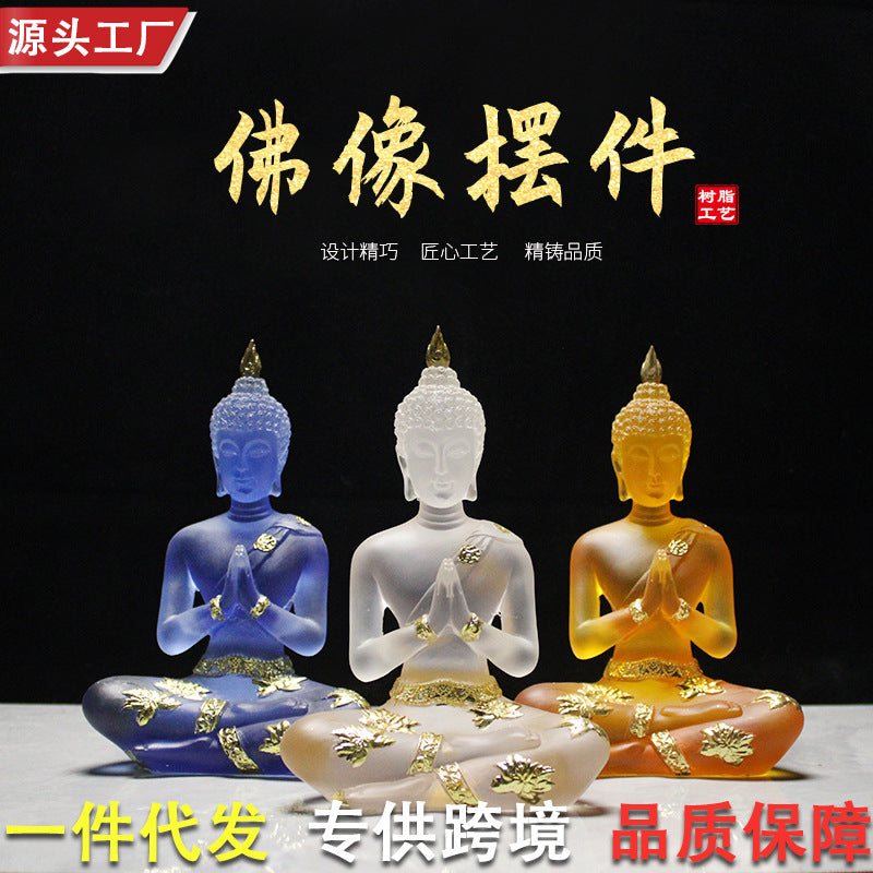 Southeast Asian Buddha Sitting Figure Resin Craft Chinese Style