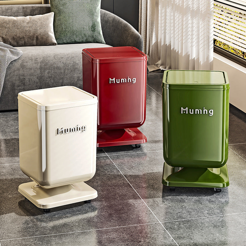 Home Trash Can New Style Living Room Bedroom High-end Light Luxury with Lid Large Capacity Garbage Bin Toilet Bathroom Paper Basket