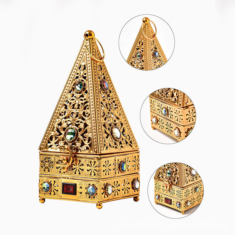 Plug-in Middle Eastern Incense Burner, Metal, Ornate Design, EU Plug