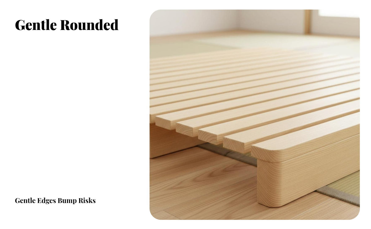Japanese aesthetic Lowelevation Bed Frame No Headboard Slatted Floor Bed Frame Minimalist Design Mattress Foundation Moistureresistant for Guesthouse Owners, Minimalists, Apartment Dwellers, traditional mat platform Room, Modern Home