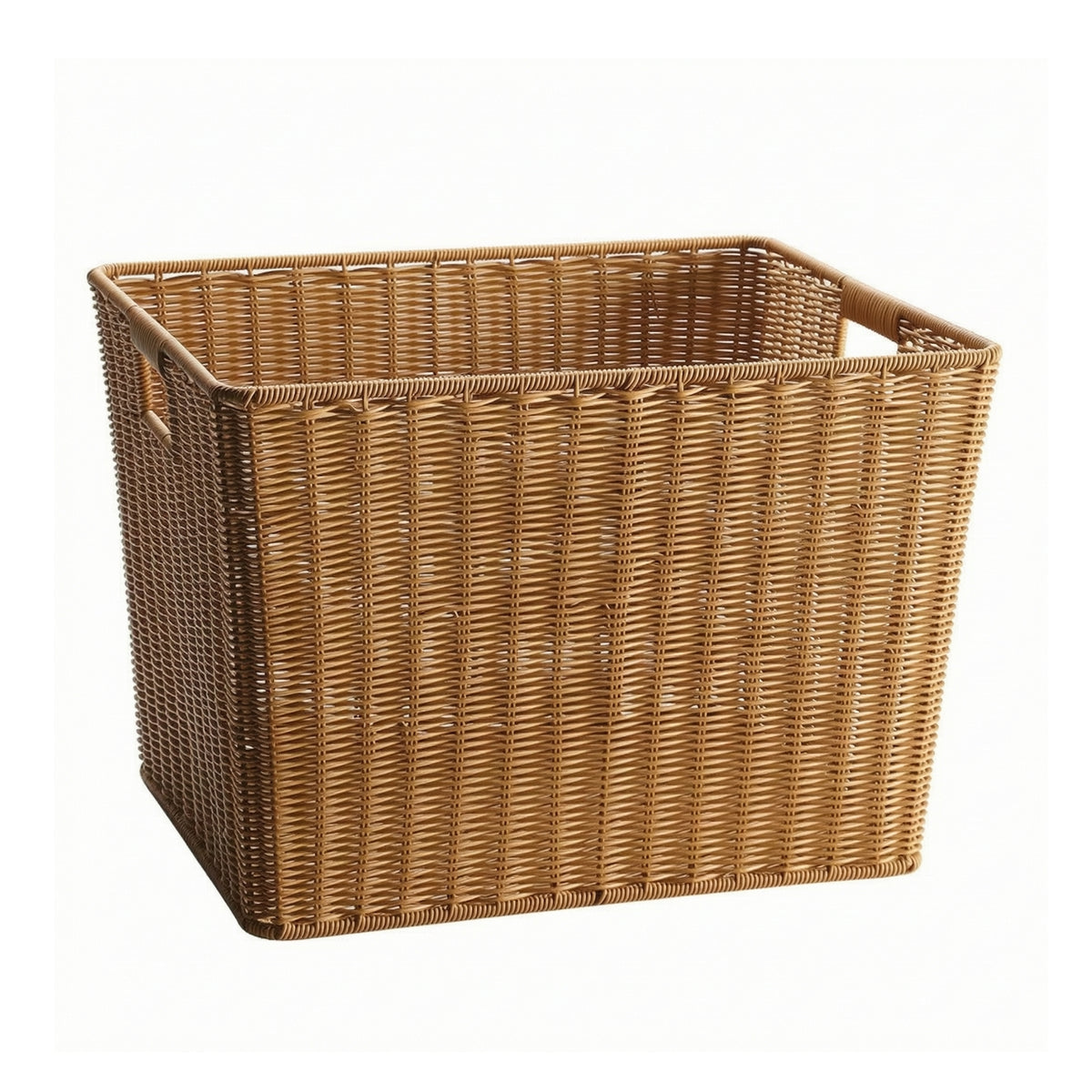 Storage Basket Rectangular Rattan Laundry Basket Rustic Container for Shelf, Laundry Room