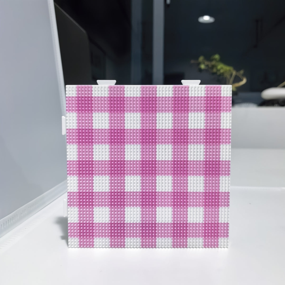 14x14cm / Pink Plaid