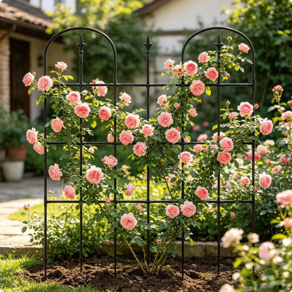 Pointed Arch Plant Trellis Decorative Archway Outdoor Decor Heavy-Duty