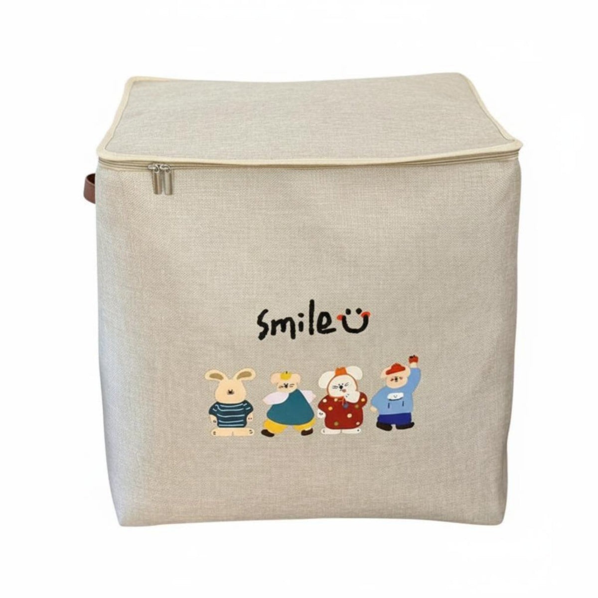 Foldable textile container debrisresistant Clothes Organizer fastener closurepered Lid for household users