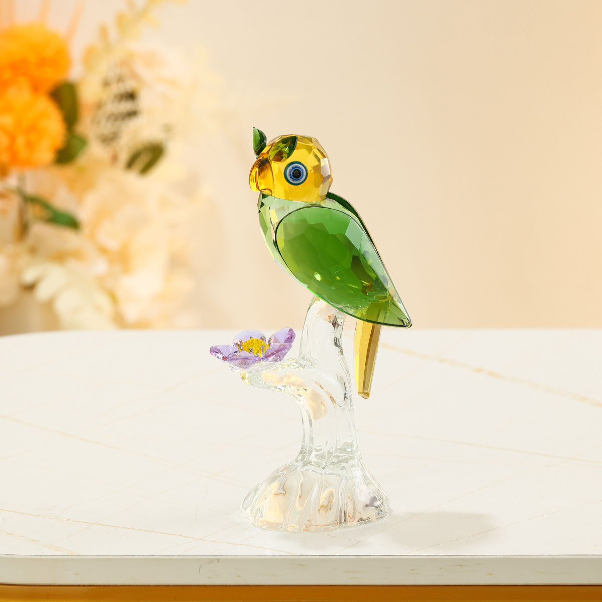 Crystal Owl Figurine for Living Room and Office Decor