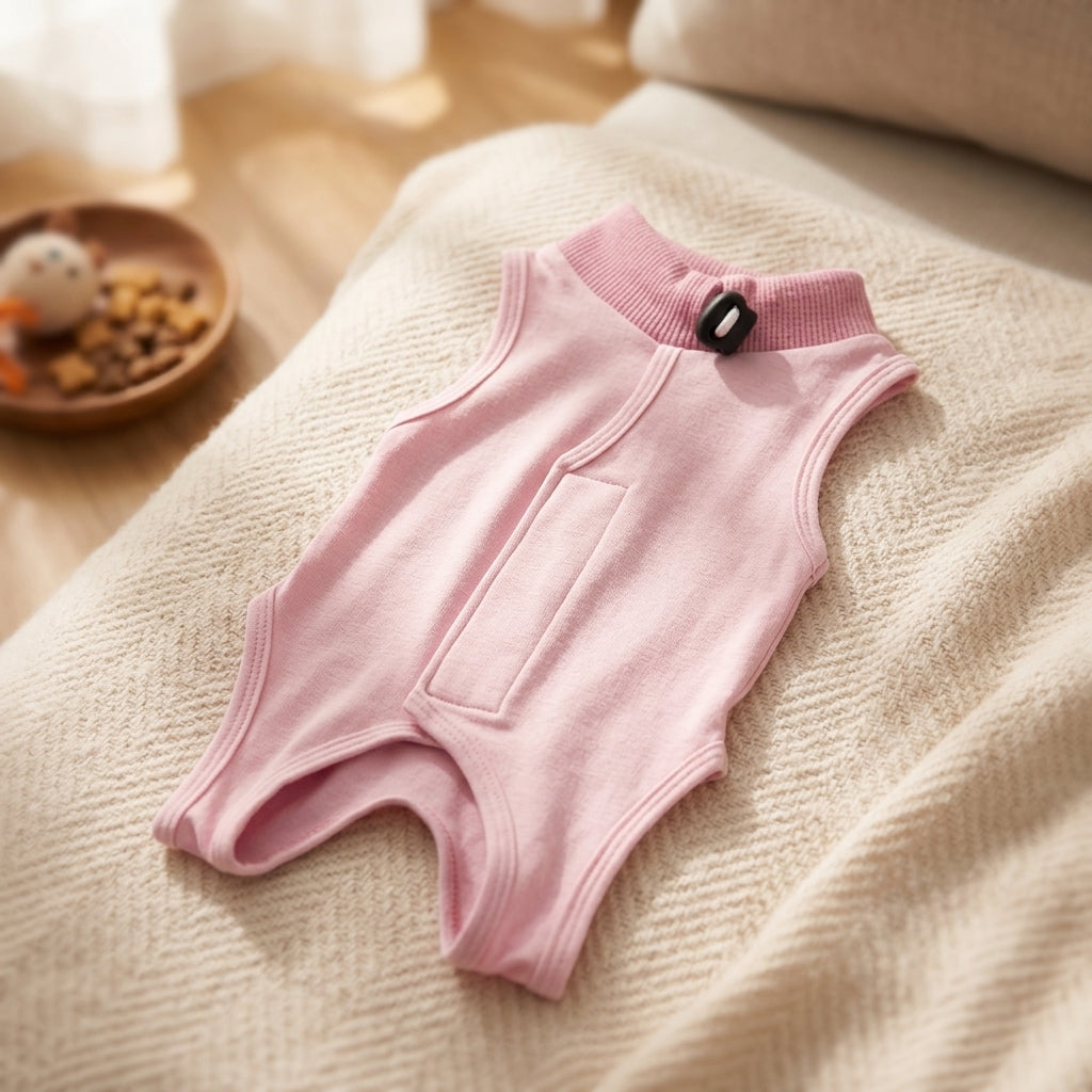 Cat Recovery Suit with fasteners, Modal Post Surgery Cat Clothes, Turtleneck Recovery Suit, Anti-Licking Cat Surgery Suit