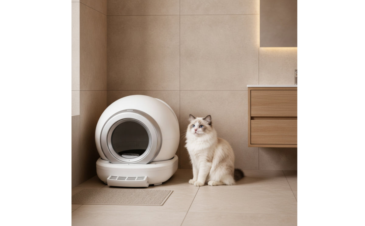 Enclosed Self-Cleaning Litter Box with App Control Anti-Scatter Self-Cleaning Litter Box with Waste Drawer Easy to Maintain for Cat Owners, Indoor, Apartments