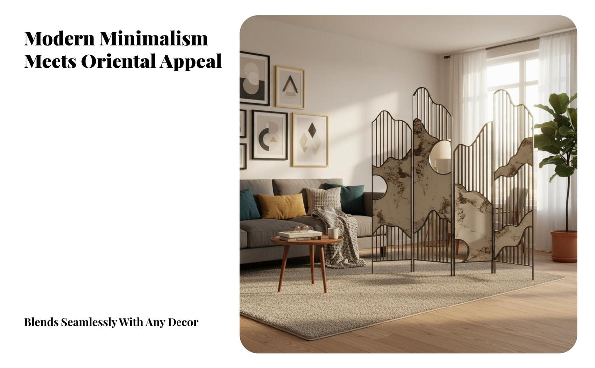 Foldable Design Multi-Panel Folding Screen Modern aesthetic Room Divider Freestanding Space Separator Artistic Pattern for Interior Designers, Business Owners, Entryway, Hotel Lobby, Restaurant, Studio Apartment
