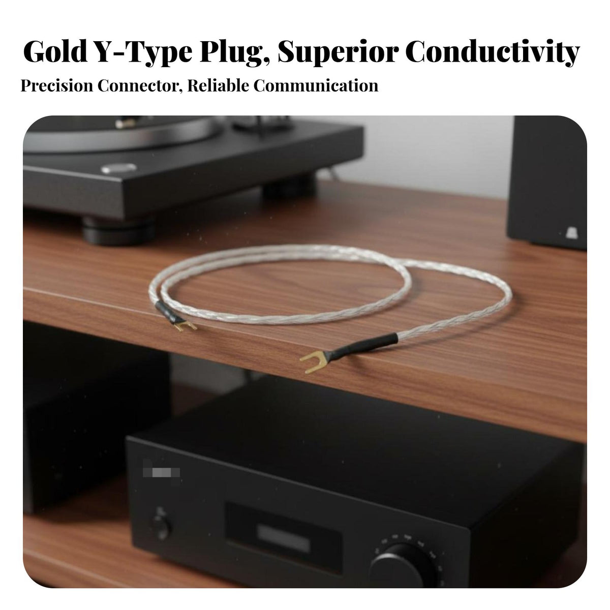 Turntable Ground Wire Pure Shiny Conductor LP Player Ground Cable 6-Core Braided Audio Accessory for Audiophiles, Vinyl Enthusiasts