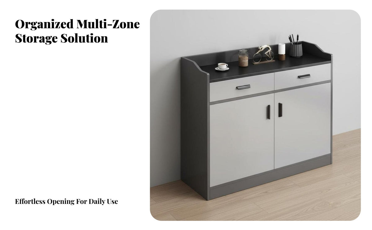 Large Capacity Tea Station Cabinet Ample Storage Space Away Ice Pantry Cabinet Multi-Functional Living Room Sideboard Spacious Tabletop for Homeowners, Families, Adults, Dining Area, Kitchen