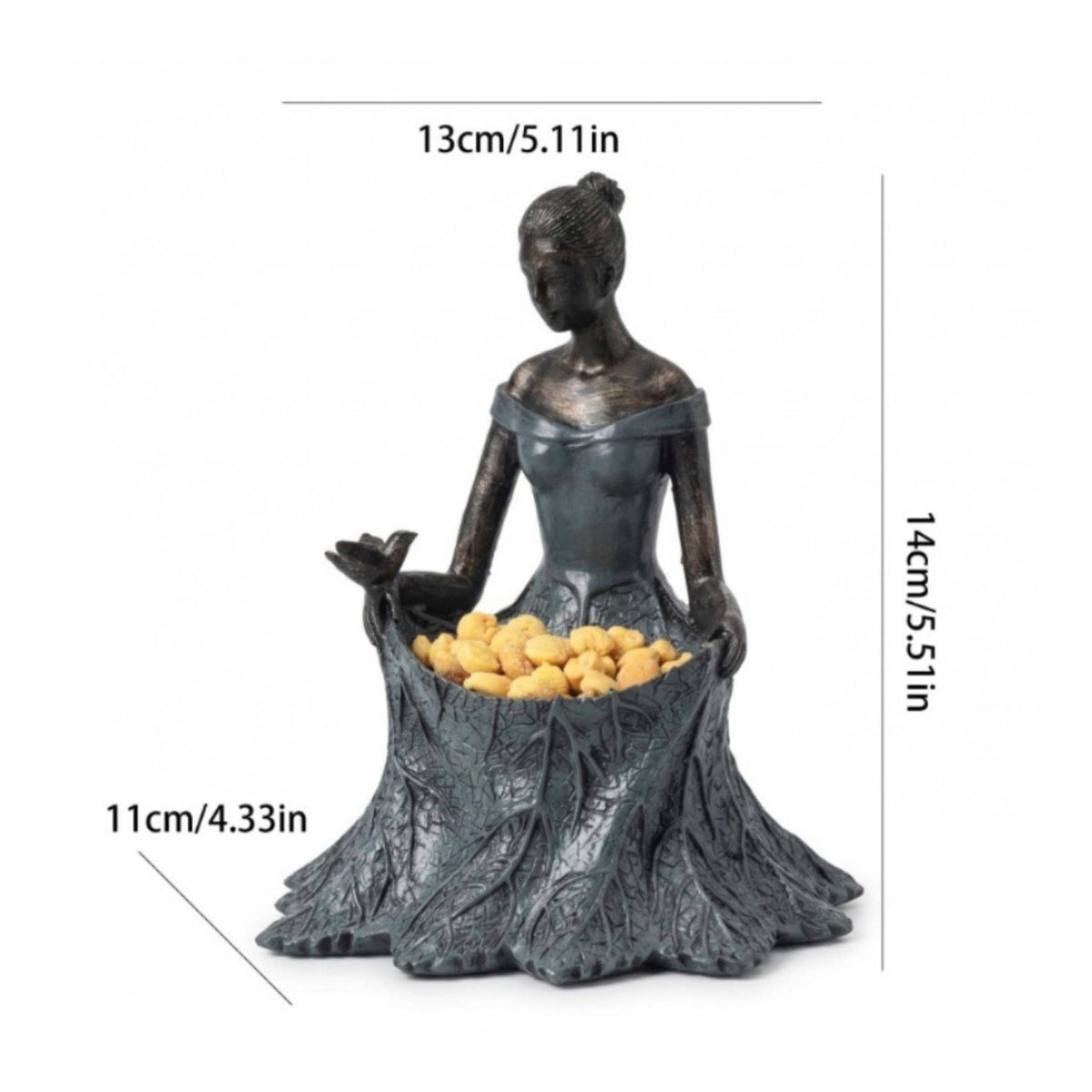 Foliage Fairy Bird Feeder Resin Outdoor Decor Long-Lasting for Patio