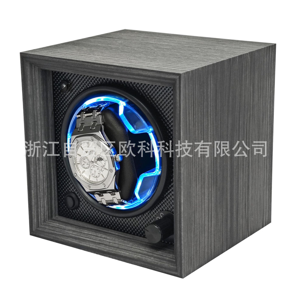 Ebony Grain Wood Vertical Single-Slot Automatic Watch Winder
