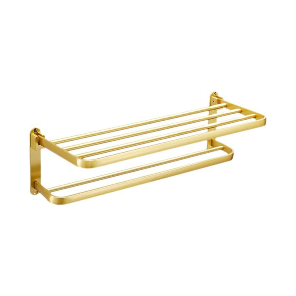Brushed gold towel rack, no-drill