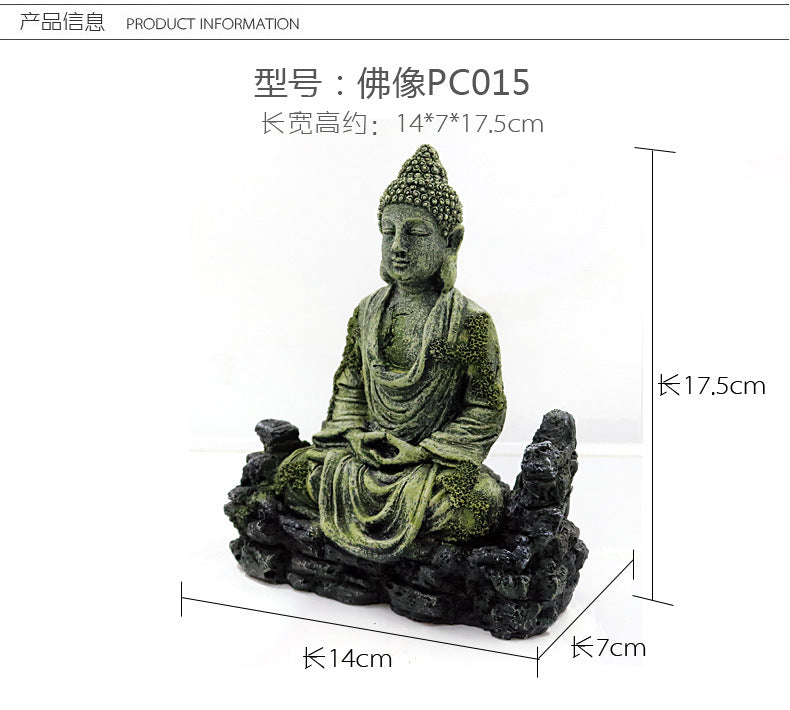 Resin Ancient Buddha Statue for Aquarium Decoration