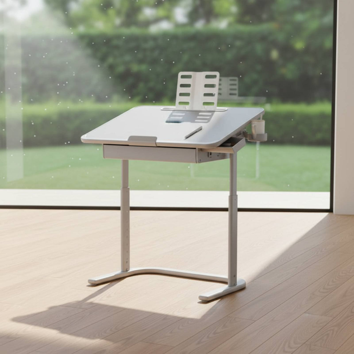 Rolling Adjustable Study Table with light Ergonomic Design children's Furniture