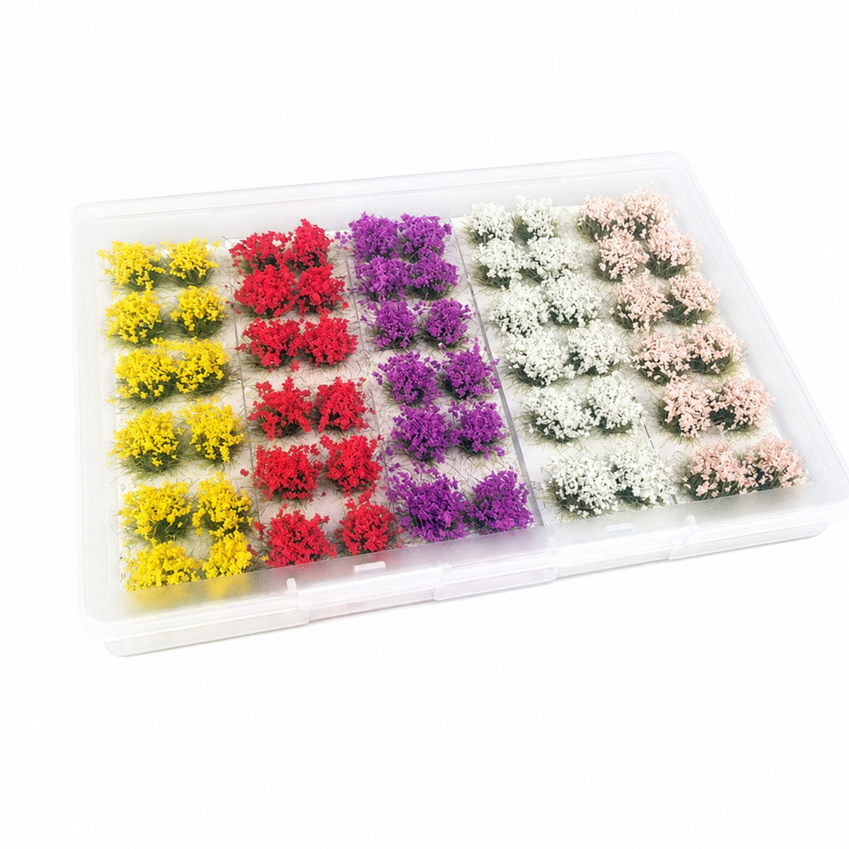 Miniature Flower Model with Storage Case Artificial Grass Tufts Small-Scale