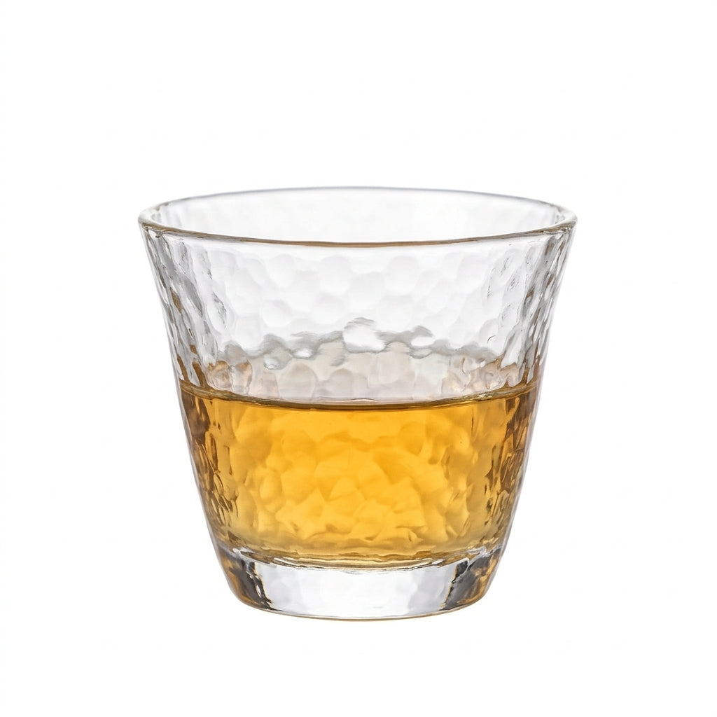 Hammered Glass Tea Cup, Heat-Resistant Japanese Style