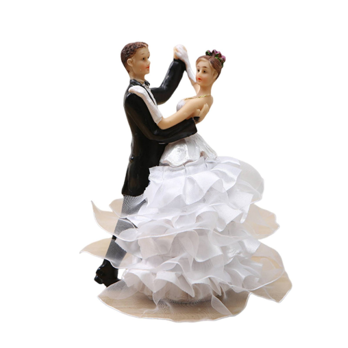 Bride and Groom Cake Topper Hand-Painted Romantic Couple Cake Topper Modern Wedding Couple Figurine for Newlyweds, Couples, Bridal Shower
