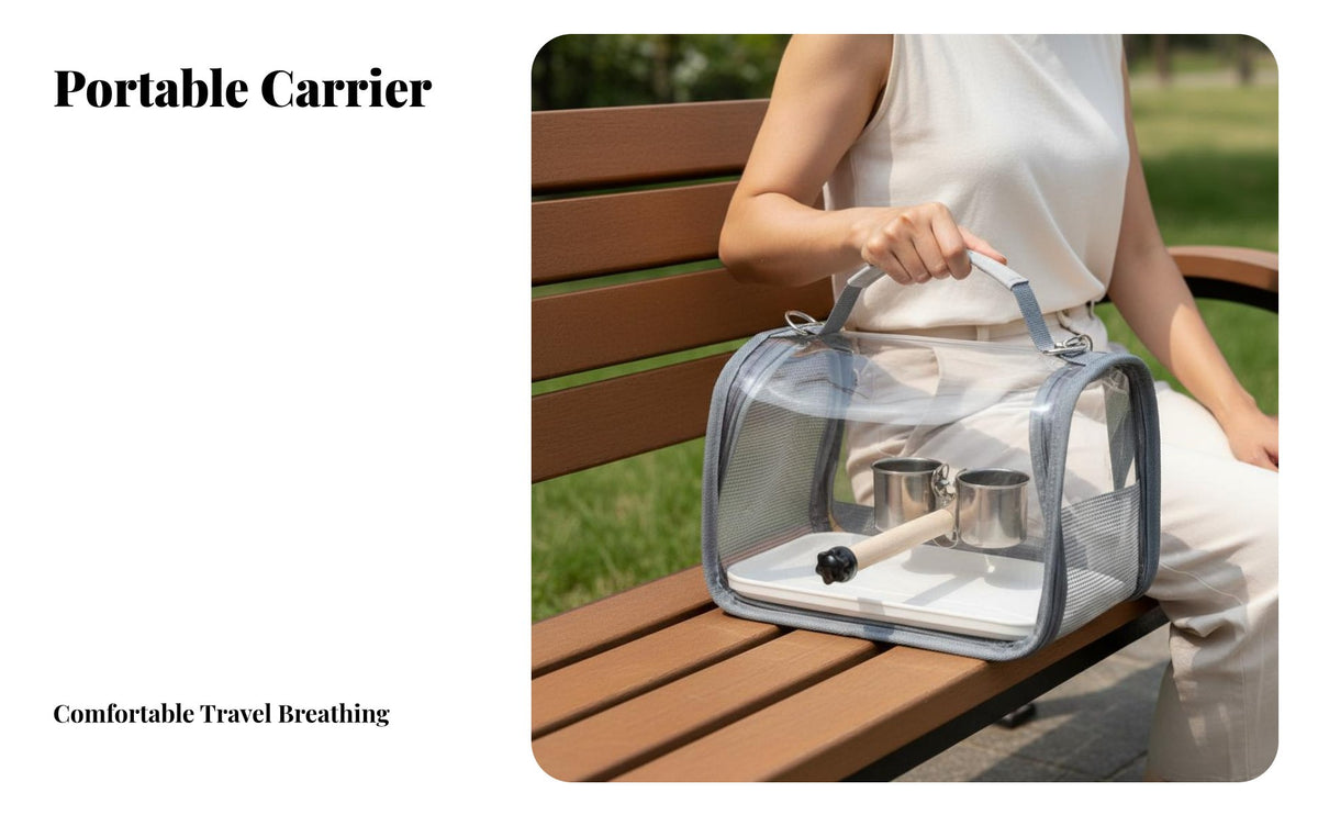 Avian Travel Carrier Hands Pet Transport Carrier Bag Breathable Portable Parrot Handbag for Trip Ers, Adults, Veterinarianerinarian Erinarian Visits