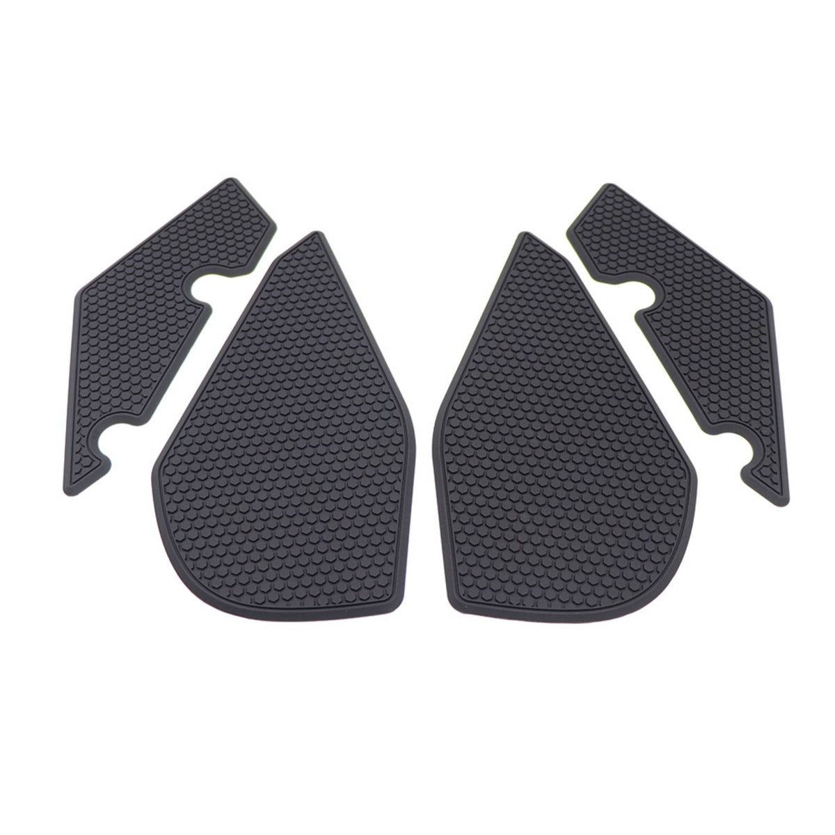 4 Pieces Textured Fuel Tank Pad Matte Anti-Slip Tank Pad Rounded Edge Black