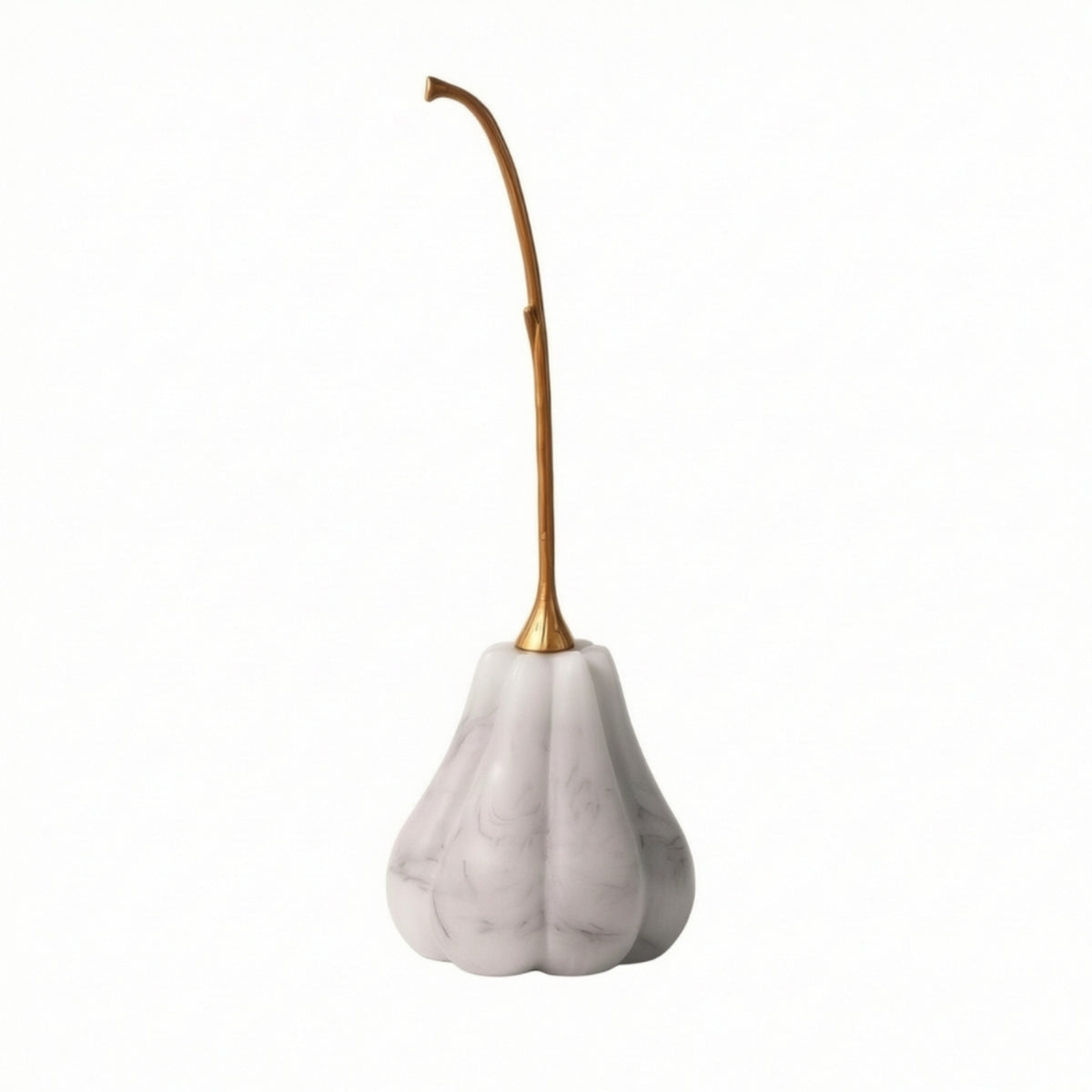 Pumpkin Statue with Gold Stem Tabletop Pumpkin with Gold Stem Fall for Entryway