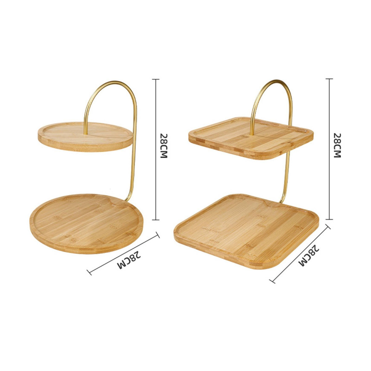 2-Tier Serving Stand Elegant Design Household Storage Easy to Carry Handle