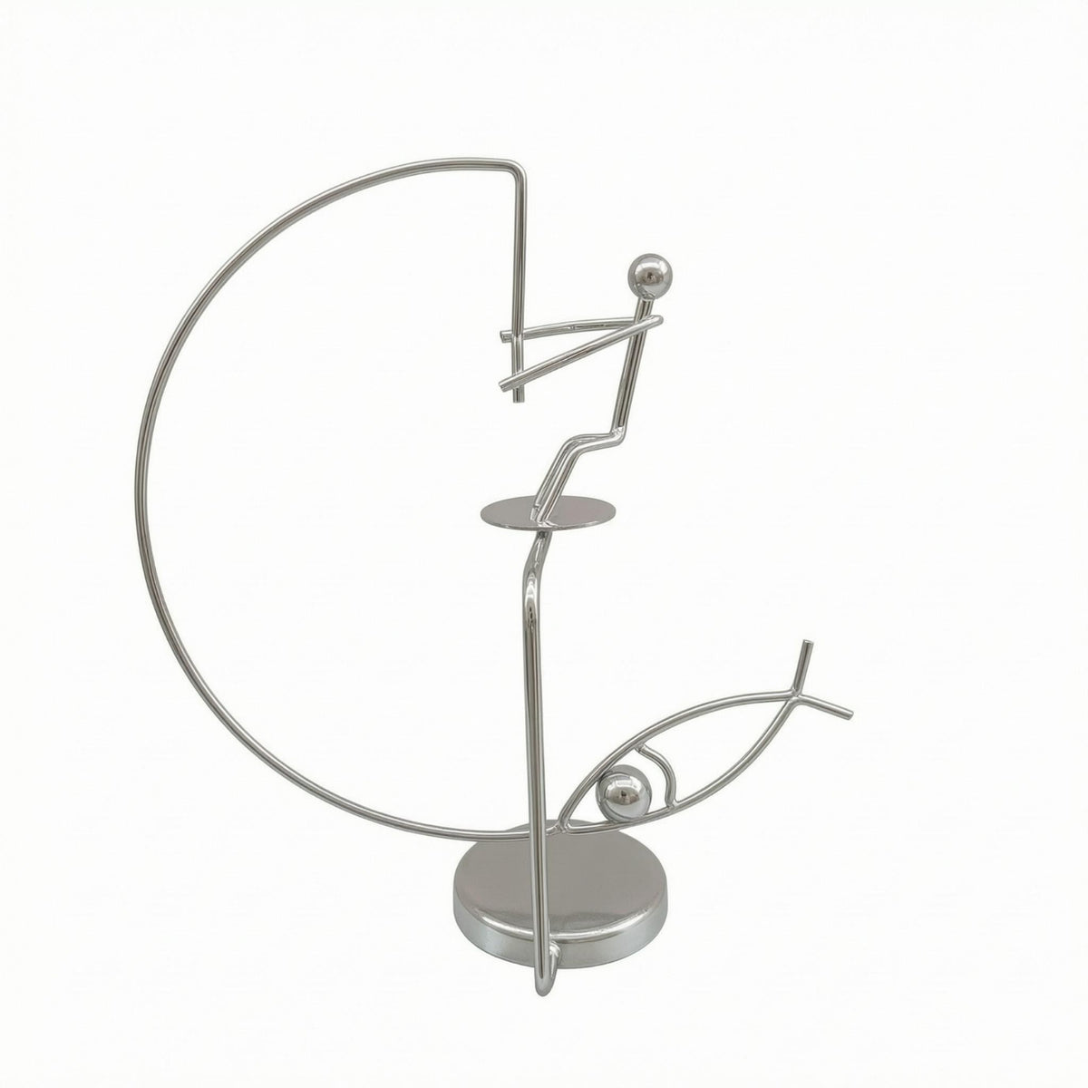 Fisherman Balancing Sculpture Decorative Fisherman Balance Art